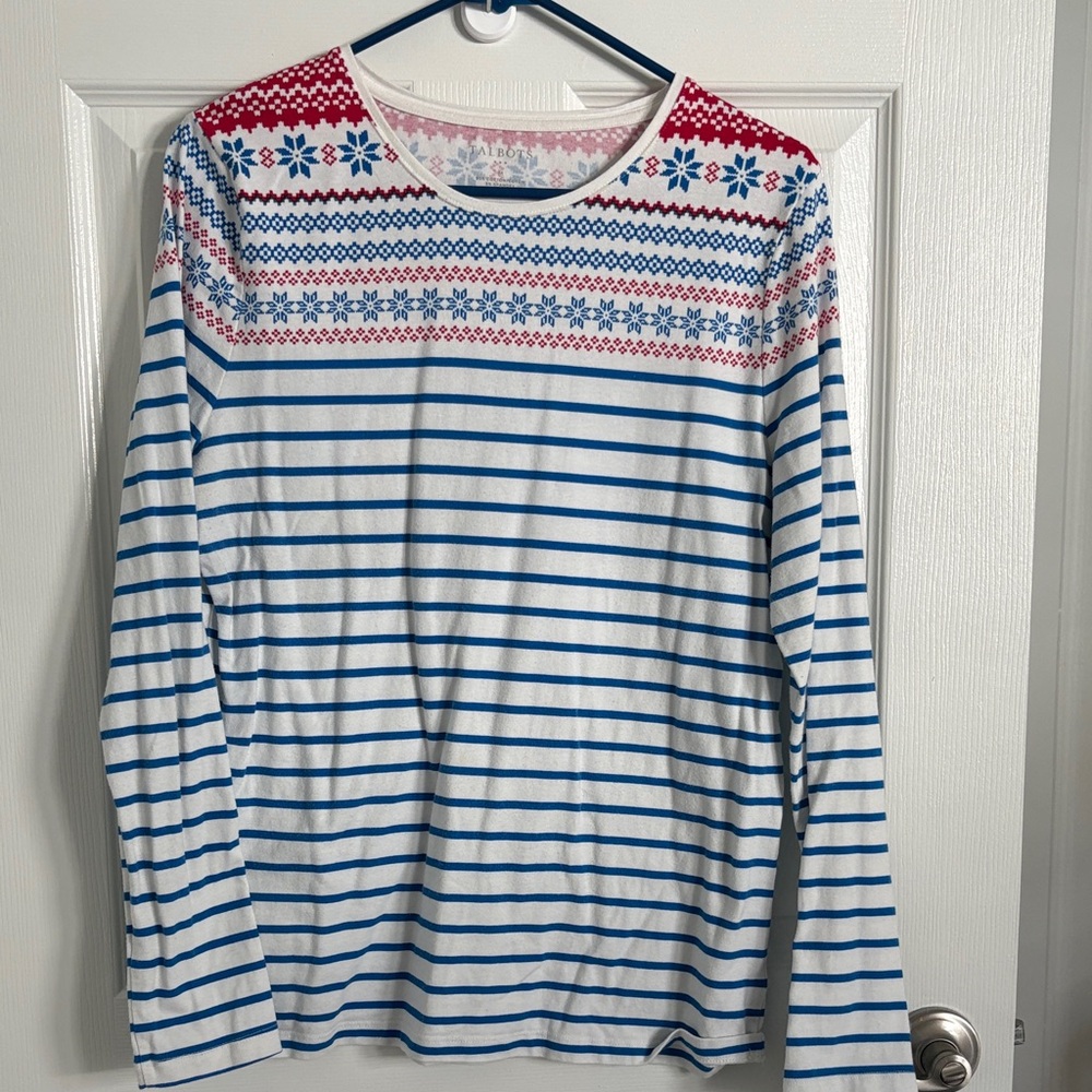 Talbots Fair Isle long sleeve tee- large